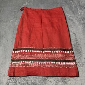 VTG Y2K French Connection Decorative Trims Midi Skirt Size 4 Cottage Whims Indie